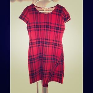 Red plaid dress size medium